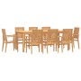 Juego de comedor para jardín 9 piezas madera maciza de teca en Conjuntos de jardín | Comprar online en Foru.es