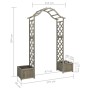 Pérgola de jardín con jardinera madera maciza de abeto gris de vidaXL, Pérgolas, arcos y enrejados de jardín - Ref: Foro24-31...