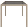 Mesa jardín vidrio templado ratán sintético 150x90x75 cm beige de vidaXL, Mesas de jardín - Ref: Foro24-316710, Precio: 97,61...