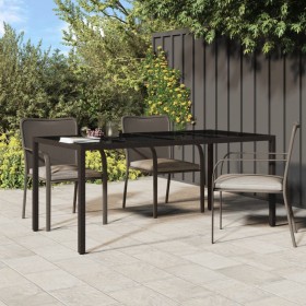 Mesa jardín vidrio templado ratán sintético marrón 190x90x75 cm de vidaXL, Mesas de jardín - Ref: Foro24-316711, Precio: 150,...