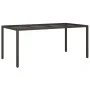 Mesa jardín vidrio templado ratán sintético marrón 190x90x75 cm de vidaXL, Mesas de jardín - Ref: Foro24-316711, Precio: 148,...