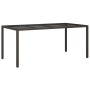 Mesa jardín vidrio templado ratán sintético marrón 190x90x75 cm de vidaXL, Mesas de jardín - Ref: Foro24-316711, Precio: 150,...