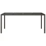 Mesa jardín vidrio templado ratán sintético marrón 190x90x75 cm de vidaXL, Mesas de jardín - Ref: Foro24-316711, Precio: 148,...