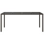 Mesa jardín vidrio templado ratán sintético marrón 190x90x75 cm de vidaXL, Mesas de jardín - Ref: Foro24-316711, Precio: 150,...