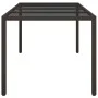 Mesa jardín vidrio templado ratán sintético marrón 190x90x75 cm de vidaXL, Mesas de jardín - Ref: Foro24-316711, Precio: 148,...