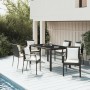 Set de comedor de jardín 7 pzas y cojines ratán sintético negro en Conjuntos de jardín | Comprar online en Foru.es