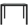 Mesa jardín vidrio templado ratán sintético negra 190x90x75 cm de vidaXL, Mesas de jardín - Ref: Foro24-316712, Precio: 170,4...
