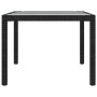 Mesa jardín vidrio templado ratán sintético negra 190x90x75 cm de vidaXL, Mesas de jardín - Ref: Foro24-316712, Precio: 172,5...