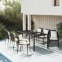 Set de comedor de jardín 7 pzas y cojines ratán sintético negro en Conjuntos de jardín | Comprar online en Foru.es