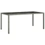 Mesa jardín vidrio templado ratán sintético gris 190x90x75 cm de vidaXL, Mesas de jardín - Ref: Foro24-316715, Precio: 135,40...