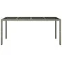 Mesa jardín vidrio templado ratán sintético gris 190x90x75 cm de vidaXL, Mesas de jardín - Ref: Foro24-316715, Precio: 135,40...