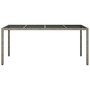 Mesa jardín vidrio templado ratán sintético gris 190x90x75 cm de vidaXL, Mesas de jardín - Ref: Foro24-316715, Precio: 137,87...