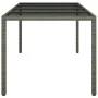 Mesa jardín vidrio templado ratán sintético gris 190x90x75 cm de vidaXL, Mesas de jardín - Ref: Foro24-316715, Precio: 135,40...