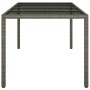 Mesa jardín vidrio templado ratán sintético gris 190x90x75 cm de vidaXL, Mesas de jardín - Ref: Foro24-316715, Precio: 137,87...