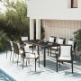 Set de comedor de jardín 9 pzas y cojines ratán sintético negro en Conjuntos de jardín | Comprar online en Foru.es