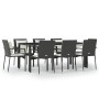 Set de comedor de jardín 9 pzas y cojines ratán sintético negro en Conjuntos de jardín | Comprar online en Foru.es