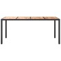 Mesa de jardín madera acacia ratán sintético negra 190x90x75 cm de vidaXL, Mesas de jardín - Ref: Foro24-316722, Precio: 181,...