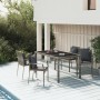 Set comedor de jardín 5 piezas con cojines ratán sintético gris en Conjuntos de jardín | Comprar online en Foru.es