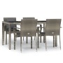 Set comedor de jardín 5 piezas con cojines ratán sintético gris en Conjuntos de jardín | Comprar online en Foru.es