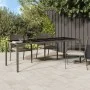 Mesa de jardín de vidrio templado ratán PE gris 250x100x75 cm de vidaXL, Mesas de jardín - Ref: Foro24-316727, Precio: 144,16...