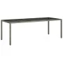 Gray PE rattan tempered glass garden table 250x100x75 cm by vidaXL, Garden tables - Ref: Foro24-316727, Price: 144,16 €, Disc...