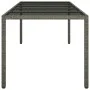 Mesa de jardín de vidrio templado ratán PE gris 250x100x75 cm de vidaXL, Mesas de jardín - Ref: Foro24-316727, Precio: 144,16...