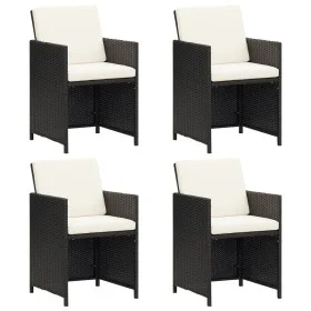 Gartenstühle 4 Einheiten aus schwarzem synthetischem Rattan von vidaXL, Gartenstühle - Ref: Foro24-316745, Preis: 232,66 €, R...