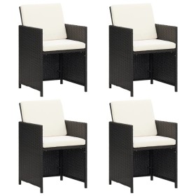 Sillas de jardín 4 unidades ratán sintético negro de vidaXL, Sillas de jardín - Ref: Foro24-316745, Precio: 250,77 €, Descuen...