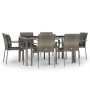 Set comedor jardín 7 pzas y cojines ratán sintético gris en Conjuntos de jardín | Comprar online en Foru.es