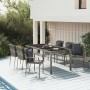 Set comedor jardín 7 pzas y cojines ratán sintético gris en Conjuntos de jardín | Comprar online en Foru.es