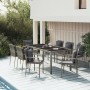 Set comedor jardín 9 pzas y cojines ratán sintético gris en Conjuntos de jardín | Comprar online en Foru.es