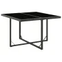 Mesa de jardín ratán sintético y vidrio negra 109x107x74 cm de vidaXL, Mesas de jardín - Ref: Foro24-316764, Precio: 109,38 €...