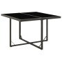 Mesa de jardín ratán sintético y vidrio negra 109x107x74 cm de vidaXL, Mesas de jardín - Ref: Foro24-316764, Precio: 103,82 €...