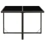 Mesa de jardín ratán sintético y vidrio negra 109x107x74 cm de vidaXL, Mesas de jardín - Ref: Foro24-316764, Precio: 109,38 €...