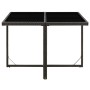 Mesa de jardín ratán sintético y vidrio negra 109x107x74 cm de vidaXL, Mesas de jardín - Ref: Foro24-316764, Precio: 103,82 €...