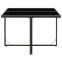 Mesa de jardín ratán sintético y vidrio negra 109x107x74 cm de vidaXL, Mesas de jardín - Ref: Foro24-316764, Precio: 109,38 €...