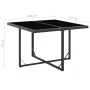 Mesa de jardín ratán sintético y vidrio negra 109x107x74 cm de vidaXL, Mesas de jardín - Ref: Foro24-316764, Precio: 109,38 €...