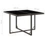 Mesa de jardín ratán sintético y vidrio negra 109x107x74 cm de vidaXL, Mesas de jardín - Ref: Foro24-316764, Precio: 103,82 €...
