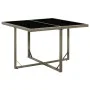 Mesa de jardín ratán sintético y vidrio gris 109x107x74 cm de vidaXL, Mesas de jardín - Ref: Foro24-316765, Precio: 102,84 €,...