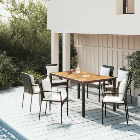 Set de muebles jardín 5 pzas con cojines ratán sintético negro en Conjuntos de jardín | Comprar online en Foru.es