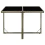 Mesa de jardín ratán sintético y vidrio gris 109x107x74 cm de vidaXL, Mesas de jardín - Ref: Foro24-316765, Precio: 102,84 €,...