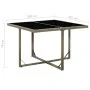 Mesa de jardín ratán sintético y vidrio gris 109x107x74 cm de vidaXL, Mesas de jardín - Ref: Foro24-316765, Precio: 102,84 €,...