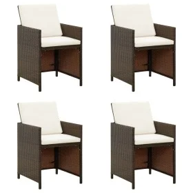 Gartenstühle mit Kissen 4 Stück braunes synthetisches Rattan von vidaXL, Gartenstühle - Ref: Foro24-316776, Preis: 170,97 €, ...