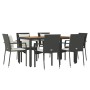 Set de comedor de jardín 7 pzas y cojines ratán sintético negro en Conjuntos de jardín | Comprar online en Foru.es