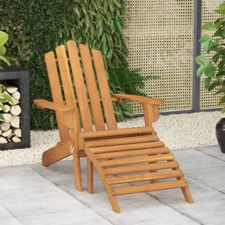 Silla de jardín Adirondack con reposapiés madera acacia maciza de vidaXL, Sillas de jardín - Ref: Foro24-316831, Precio: 125,...
