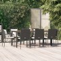 Set de comedor de jardín 9 pzas y cojines ratán sintético negro en Conjuntos de jardín | Comprar online en Foru.es