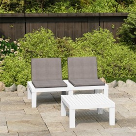 Set de muebles de jardín 2 piezas con cojines plástico blanco en Conjuntos de jardín | Comprar online en Foru.es