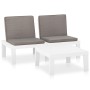 Set de muebles de jardín 2 piezas con cojines plástico blanco en Conjuntos de jardín | Comprar online en Foru.es