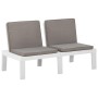 Set de muebles de jardín 2 piezas con cojines plástico blanco en Conjuntos de jardín | Comprar online en Foru.es