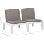 Set de muebles de jardín 2 piezas con cojines plástico blanco en Conjuntos de jardín | Comprar online en Foru.es